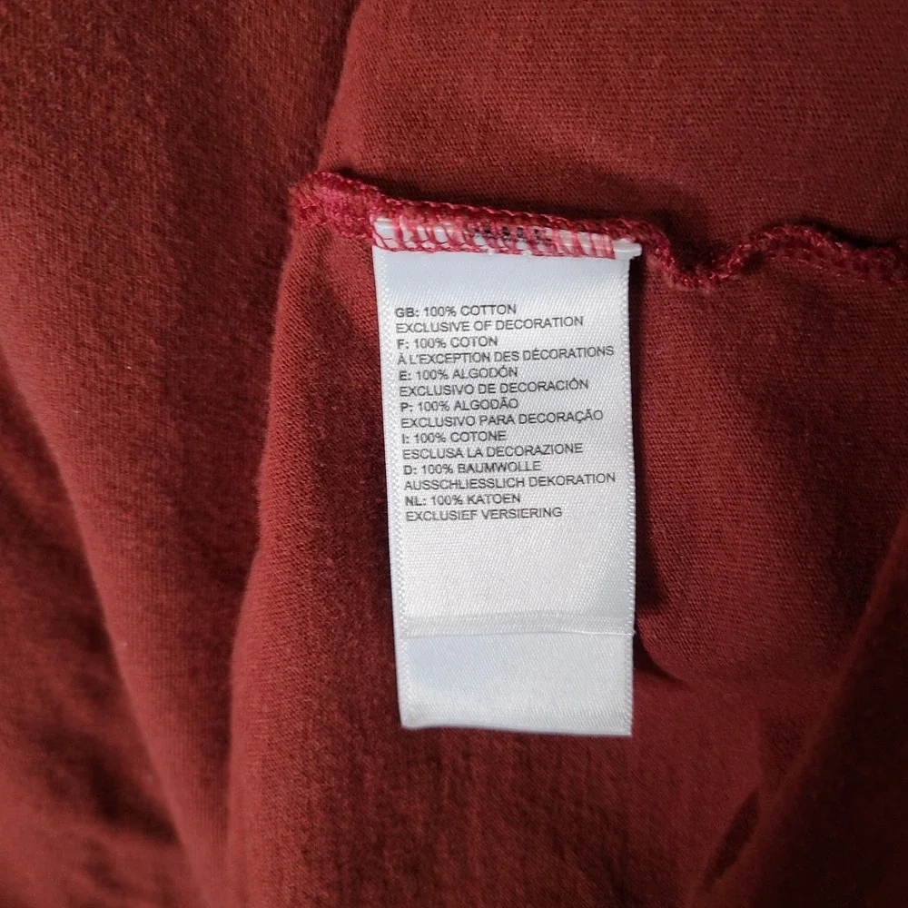 The North Face Shirt Mens XXL Red Long Sleeve Crew Neck Cotton Casual Outdoors